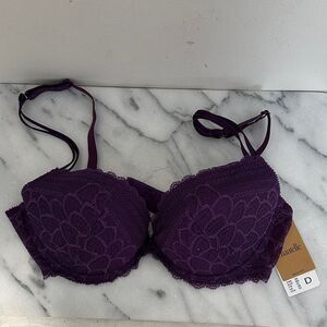 Chantelle padded Purple Lace Bra 36D NWT New